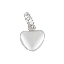 0.9gm 14k White Gold Heart Pendant Charm 3/8 inch(w/o bail)