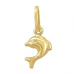 0.5gm 14k Yellow Gold Dolphin Pendant