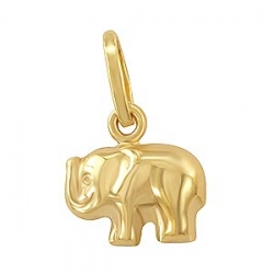 0.6gm 14k Yellow Gold Elephant Animal Charm