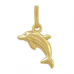 0.7gm 14k Yellow Gold Dolphin Animal Charm