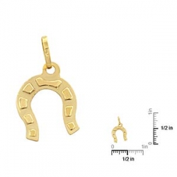 0.8gm 14k Yellow Gold Horseshoe Italian Charm