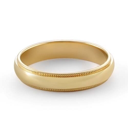 3.5gm 14K Yellow Gold Comfort Fit Wedding Band Ring 4mm