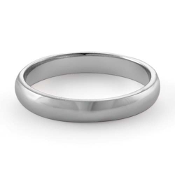 3gm 14 K White Gold Comfort Fit Wedding Band Ring 3.1mm
