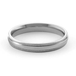 3gm 14K White Gold Comfort Fit Wedding Band Ring 3.10mm