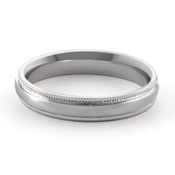 5.1g 14K White Gold Comfort Fit Wedding Band Ring 4.1mm