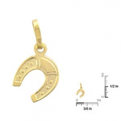 0.7gm 14k Yellow Gold Horseshoe Italian Charm