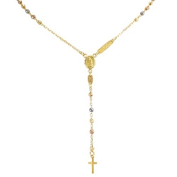 7.5gm 14k Tri-Color Gold Rosary