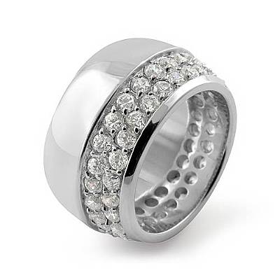 ... Round Cut Unique Wedding Eternity Ring 925 Sterling Silver SZ 6