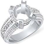 2.25 Ct Round Setting Princess Diamond Engagement Ring PLATINUM