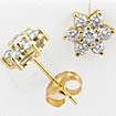 0.50 CT Round Diamond Cluster Earring 14K Yellow Gold G-H VS2