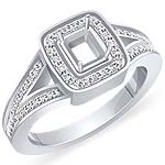 0.65 CT Round Diamond Emerald Setting Engagement Ring PLATINUM