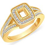0.65 CT Round Diamond Emerald Setting Engagement Ring 14k Yellow Gold