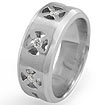 0.30 CT Round Mens Diamond Wedding Band Rings 14K White Gold