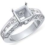 1 CT Princess Setting 3Stone Engagement Ring PLATINUM