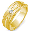 0.17Ct Princess Cut Diamond Wedding Ring 14K Yellow Gold