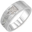 0.40 CT Princess Cut Men's Diamond Ring 14K White Gold