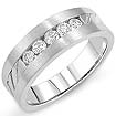 0.60 CT Round Diamond Wedding Band Ring 14k White Gold