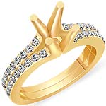 1/2 Ct Round Diamond Setting Engagement Ring 14K Yellow Gold