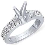 1/2 Ct Round Diamond Semi Mount Engagement Ring PLATINUM