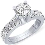 1.15 Ct Round Diamond Engagement Ring 14K White Gold
