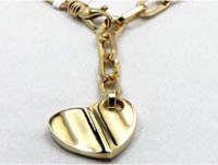 19.10 gm 14K Italian Yellow Gold Heart Necklace 19 1/2 Inch