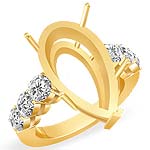1/2 CT Round Diamond Pear Setting Engagement Ring Yellow Gold