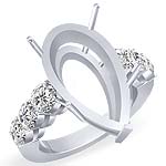 1/2 CT Round Diamond Pear Setting Engagement Ring White Gold