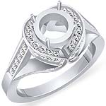 0.80 CT Round Setting Diamond Engagement Ring 14k White Gold