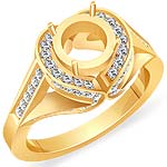 0.80 CT Round Setting Diamond Engagement Ring 14k Yellow Gold