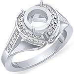 0.80 CT Round Diamond Setting Engagement Ring 14k White Gold
