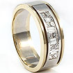 1 CT Princess Baguette Diamond Mens Band 14K 2Tone Gold