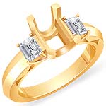 1/2 CT Emerald-Cut 3 Stone Diamond Engagement Ring 14k Satting