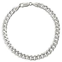 6.00 gm 14K Solid White Gold Link Men's Bracelet Chain 7 1/2 inch