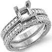 1/4 CT Round Diamond Engagement Bridal Set Ring 14K Gold