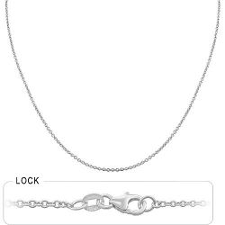 2gm 14k White Gold Light Weight Rolo Chain 16 inch 1.20 m