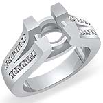 1/4 CT Round Diamond Setting Engagement Ring 14k White Gold