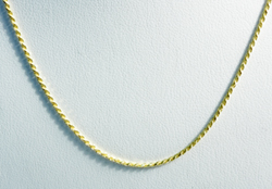 2.50 gm 14k Solid Yellow Gold Diamond Cut Rope Women's Chain 16
