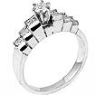 1/2 CT Round Princess Diamond Solitaire Engagement Ring 14K White Gold