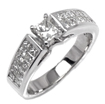 1.32 CT Princess Engagement Diamond Ring 14k White Gold