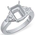 0.66 CT 3 Stone Trillion-Cut Diamond Engagement Ring 14k White Gold