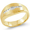 1/2 CT Princess Mens Diamond Wedding Band 14K Yellow Gold