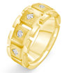 0.40CT Princess Round Diamond Wedding Band 14K Yellow Gold