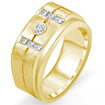 0.60 CT Round Princess Diamond Mens Wedding Band Rings Yellow Gold