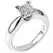 0.36 CT Princess Diamond Engagement Ring G VVS 14k White Gold