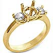 1/4 CT 3 Stone Diamond Setting Anniversary Ring 18K Yellow Gold