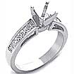 1/2CT Princess Semi Mount Diamond Engagement Ring 14K White Gold