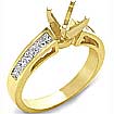 1/2CT Princess Semi Mount Diamond Engagement Ring 14K Yellow Gold