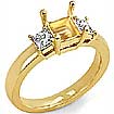 1/2 CT 3 Stone Princess Anniversary Diamond Ring 14K Yellow Gold