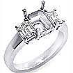 1.00 CT Emerald Cut 3 Stone Diamond Anniversary Ring 18k White Gold