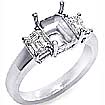 1.00 CT Emerald Cut 3 Stone Diamond Anniversary Ring 18k White Gold